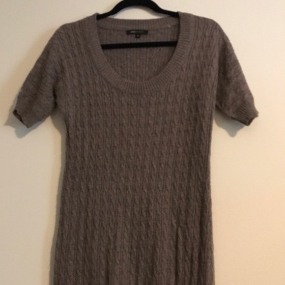 BCBG Brown Angora Cable Knit Sweater Dress - Picture 2 of 7